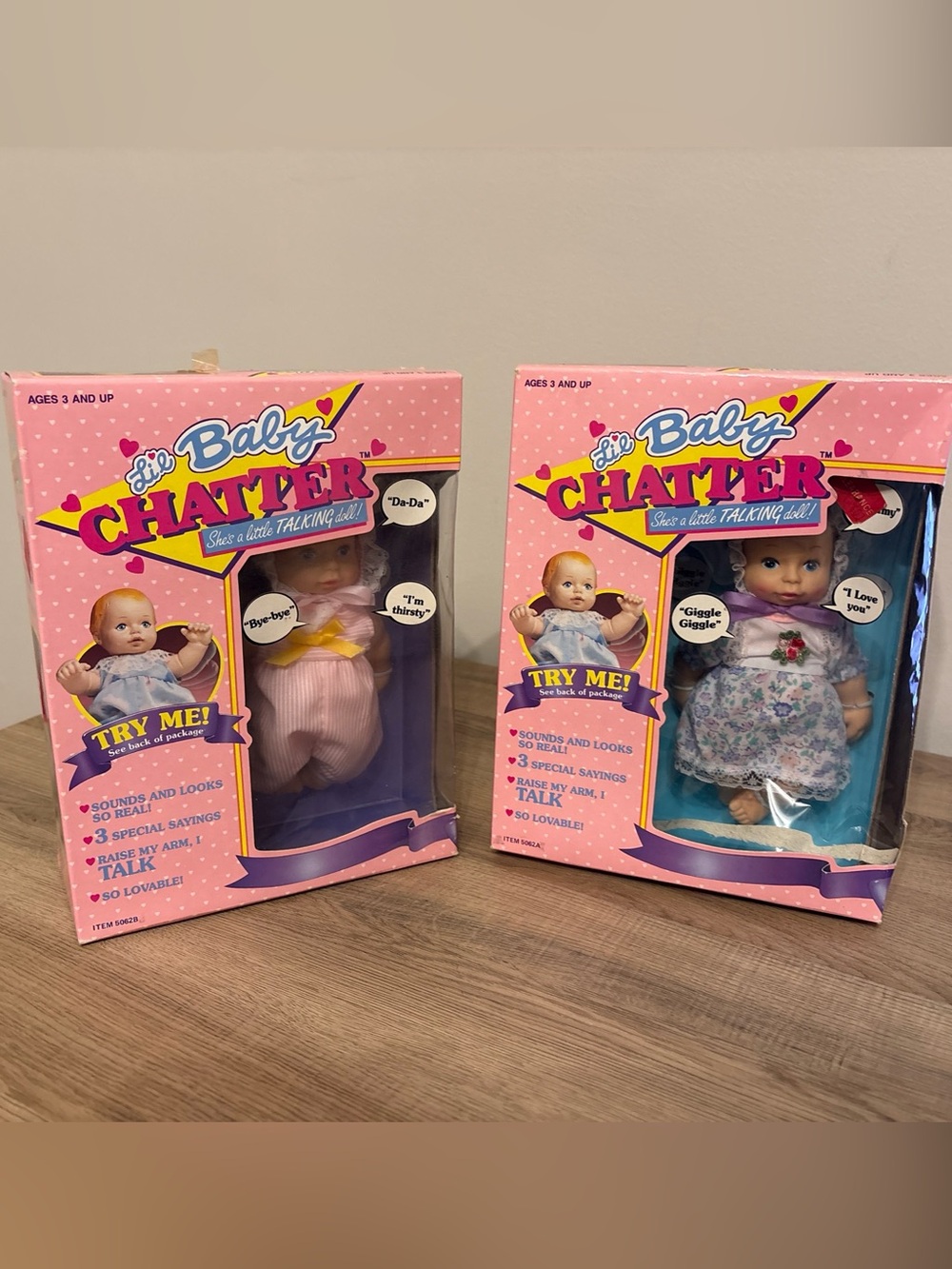 Lot of 2 - Vintage Toymax Lil Baby Chatter Doll- Needs Batteries- does not talk
